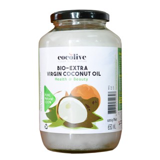 น้ำมันมะพร้าวสกัดเย็นบริสุทธิ์ 100% Pure Extra Virgin Coconut Oil ขวดแก้ว เกบในตู้เย็น ใช้ช้อนตักใช้ได้ 650ml