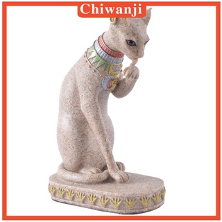 [Chiwanji] รูปปั้นแมวอียิปต์ หินทราย แกะสลักด้วยมือ สําหรับเก็บสะสม