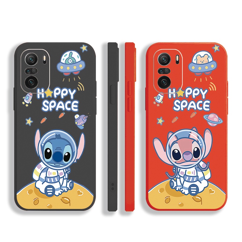 เคสโทรศัพท์มือถือ-ขอบสี่เหลี่ยม-ลายนักบินอวกาศ-นักบินอวกาศ-happy-space-stitch-สําหรับ-xiaomi-redmi-note-10-pro-9s-9a-poco-x3-nfc-m3-pro-5g