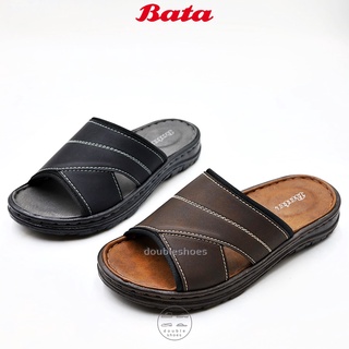 BATA รองเท้าแตะผู้ชาย มินิมอล ทรงเรียบ สีดำ,น้ำตาล ไซส์ 5-10 (39-44) (รุ่น 861-6242 ,861-4242)