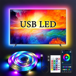 เช็ครีวิวสินค้าไฟแต่งห้อง USB ไฟ TV ไฟติดห้อง ไฟ LED แบบเส้น RGB 2m5m10m15m20m RGBIC 5050 2835 สำหรับตกแต่งบ้าน ห้องนอน