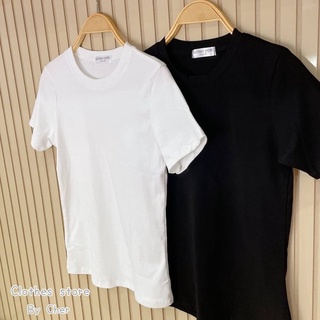 เสื้อยืดคอกลม โทนสีมินิมอล  Classic color ขาว - ดำ