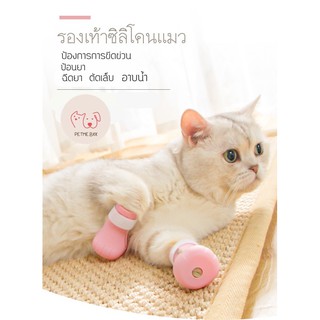 สินค้า 😻พร้อมส่ง😻ซิลิโคนหุ้มเท้าอาบน้ำแมว รองเท้าแมว ปลอกเท้าป้องกันแมวข่วน  ถุงเท้าแมว ของใช้แมว อุปกรณ์อาบน้ำแมว ถุงอาน้ำแมว