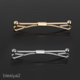 [BLESIYA2] 2Pcs Fashion Mens Shirt Suit Collar Pin Metal Skinny Tie Clip Clasp Bars