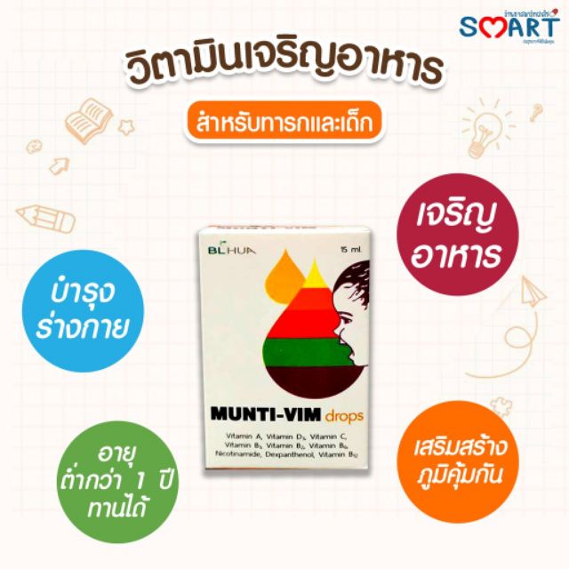 MULTI-VIM DROP 15 ML วิตามินรวมช่วยเจริญอาหาร วิตามินรวม บำรุงร่างกาย ...