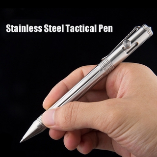 CNEDC Pen Stainless Steel Tactical Pen Silver Light Multifunctional Gun Bolt Pen