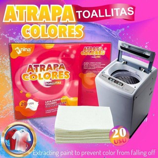 Atrapa colors toallitas แผ่นซักผ้าดูดซับสี ป้องกันสีตกใส่ผ้า