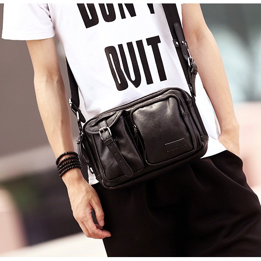 กระเป๋าสะพายข้างผู้ชาย-ใบเล็กกะทัดรัด-รุ่น-ne148-black