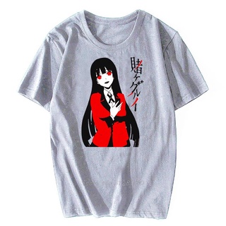 ROUND คอลูกเรือเสื้อยืดลําลอง ผ้าฝ้าย แขนสั้น พิมพ์ลายอนิเมะ Kakegurui คุณภาพสูง สไตล์ญี่ปุ่น ฮาราจูกุ แฟชั่นฤดูร้อน สํา