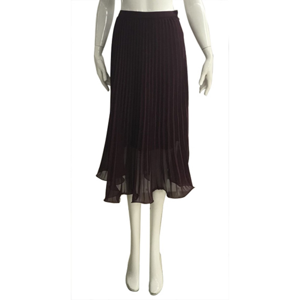 gsp-gorgeous-skirt-จีเอสพี-กระโปรงพลีท-กระโปรงระดับมาตรฐาน-สีแดงมารูน-sq14mr