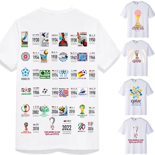 FIFA2022 World Cup Qatar Unisex Couple Set Tee Short-sleeved T-shirt front and back print