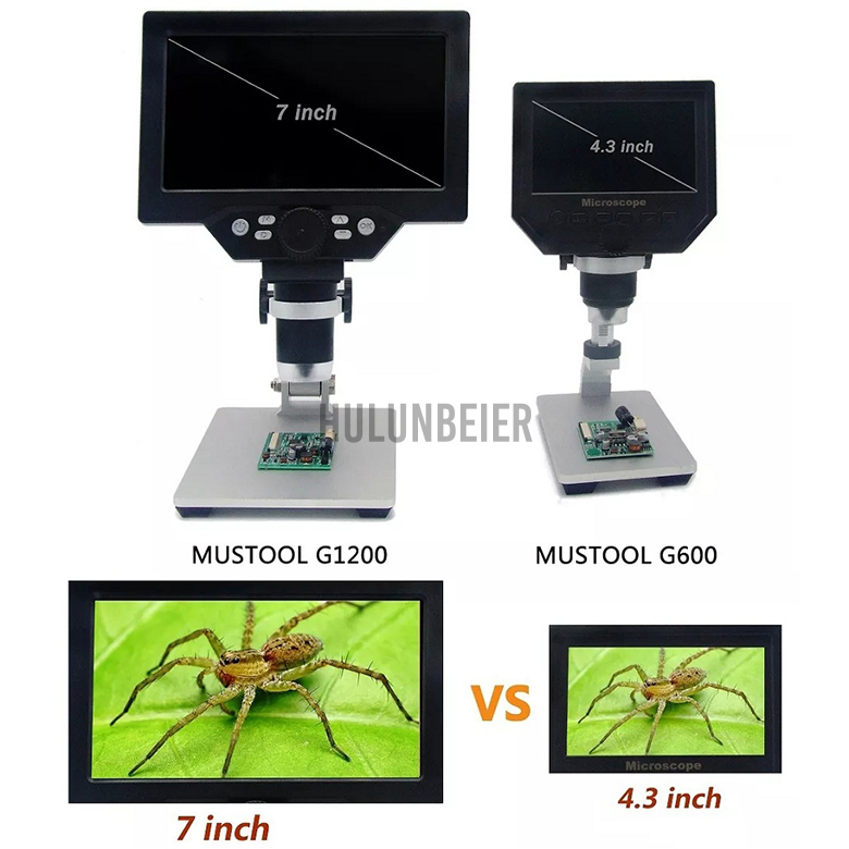 MUSTOOL G1200 12MP 7 HD LCDดิจิตอลกล้องจุลทรรศน์วิทยาศาสตร์1-1200Xการ ...
