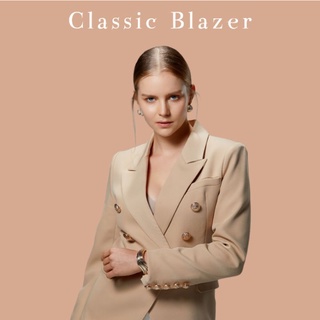 Blazer and more เสื้อสูทผู้หญิง รุ่นคลาสสิค ทรงเข้ารูป กระดุมทอง มี 7 สี