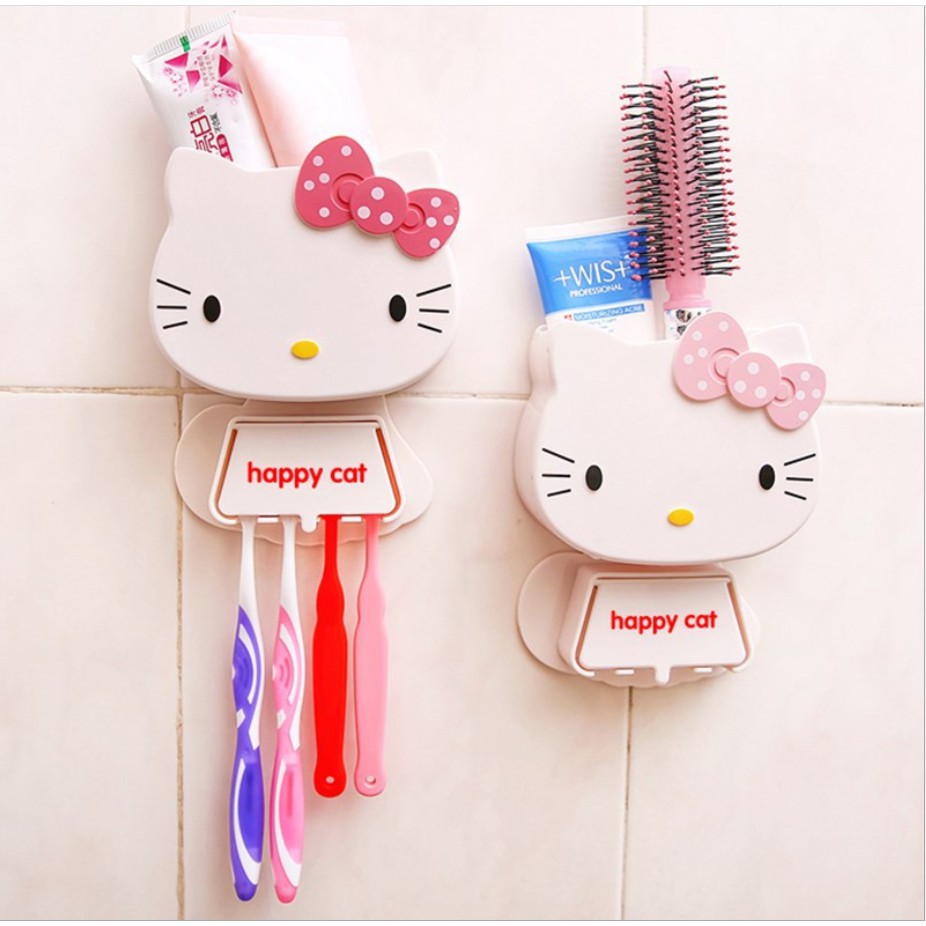 แขวนแปรงสีฟัน-คิตตี้-ของใช้คิตตี้-hello-kitty-toothbrush-holders-wall-mounted