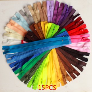 15pcs Colorful Nylon Coil Zippers Tailor Garment Sewing Handcraft DIY Accessories