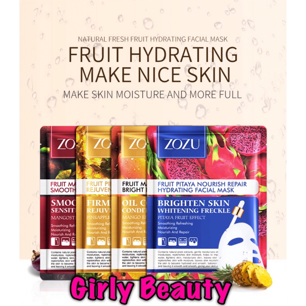 แผ่นมาร์คหน้าผลไม้-zozu-fruit-mask-หน้าขาวใส-ผลิตจากธรรมชาติ-สินค้าขายดี-มีให้เลือก-4-สุตร