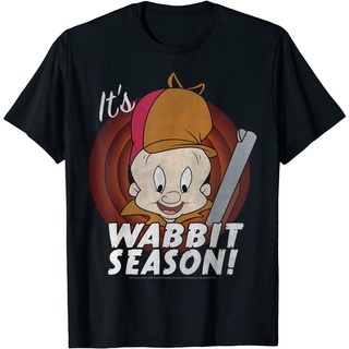 เสื้อยืดผ้าฝ้ายพิมพ์ลาย ไอเทมเด็ด!!เสื้อยืด พิมพ์ลาย Elmer Fudd It Wabbit Season สําหรับครอบครัว