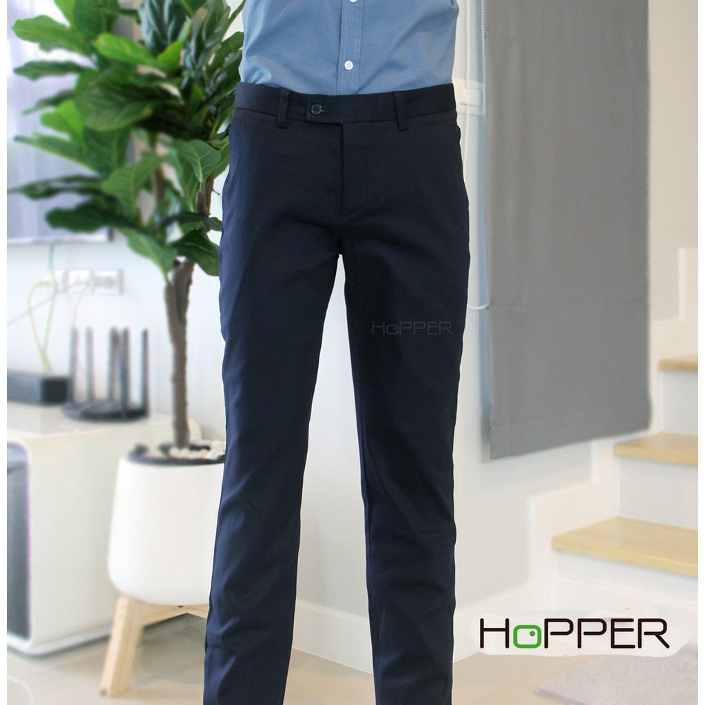 ภาพสินค้ากางเกงสแล็ค Hopper Progress ผ้ายืด ขากระบอกเล็ก จากร้าน hoppernattasarun บน Shopee ภาพที่ 1