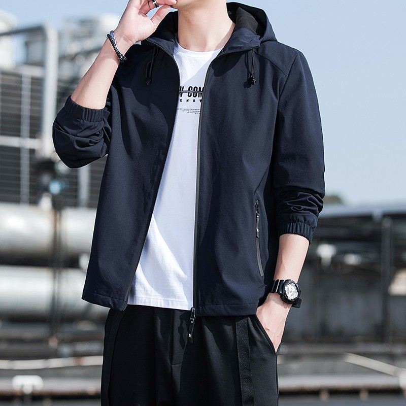ภาพสินค้าPlayboy Hot Jacket Spring and Autumn New Men's Hooded Slim Jacket Korean Trend Handsome Men's Trend จากร้าน playboy_official.th บน Shopee ภาพที่ 3