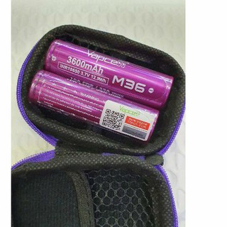 [ Vapcell  18650 3600 mAh M36 ราคา 2 ก้อนพร้อมกระเป๋า ]