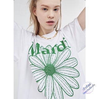 เสื้อยืดใหม่PREORDER - เสื้อยืด mardi mercredi THE FLOWER MARDI SHORT SLEEVE WHITE-GREENขนาดเต็มS-3XL