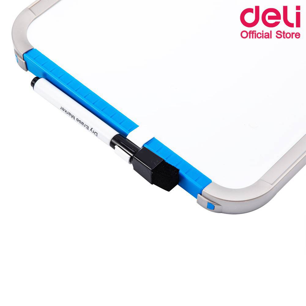 deli-39154-whiteboard-กระดานไวท์บอร์ดขอบมน-กระดานแม่เหล็ก-พร้อมอุปกรณ์ใช้งาน-279-216mm-เครื่องเขียน
