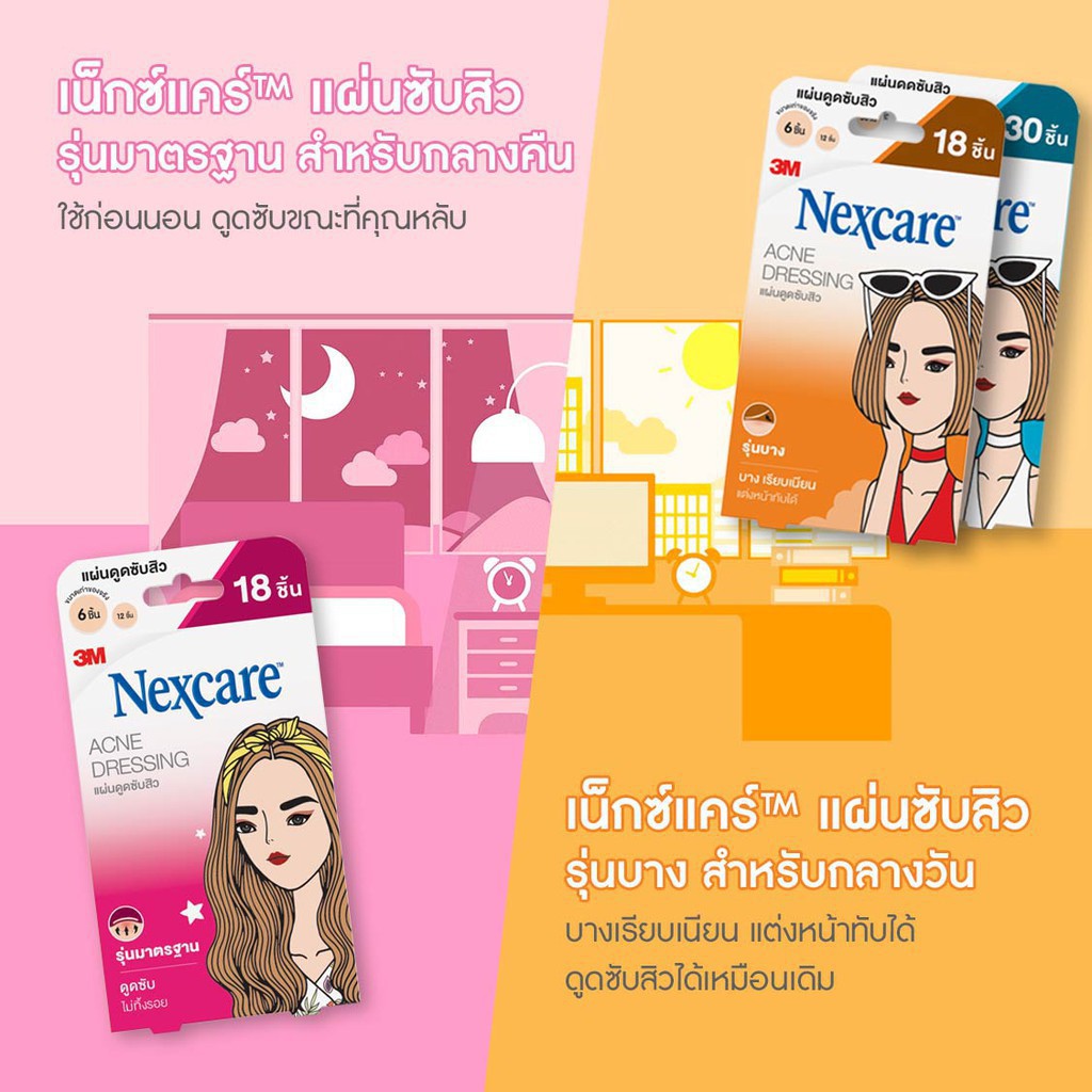 หมดอายุปี2023-24-3m-nexcare-acne-dressing-แผ่นซับสิว-แผ่นแปะสิว-รุ่นบาง-มาตรฐาน-สีเขียว-ซับของเหลวจากสิวใต้ผิวหนัง