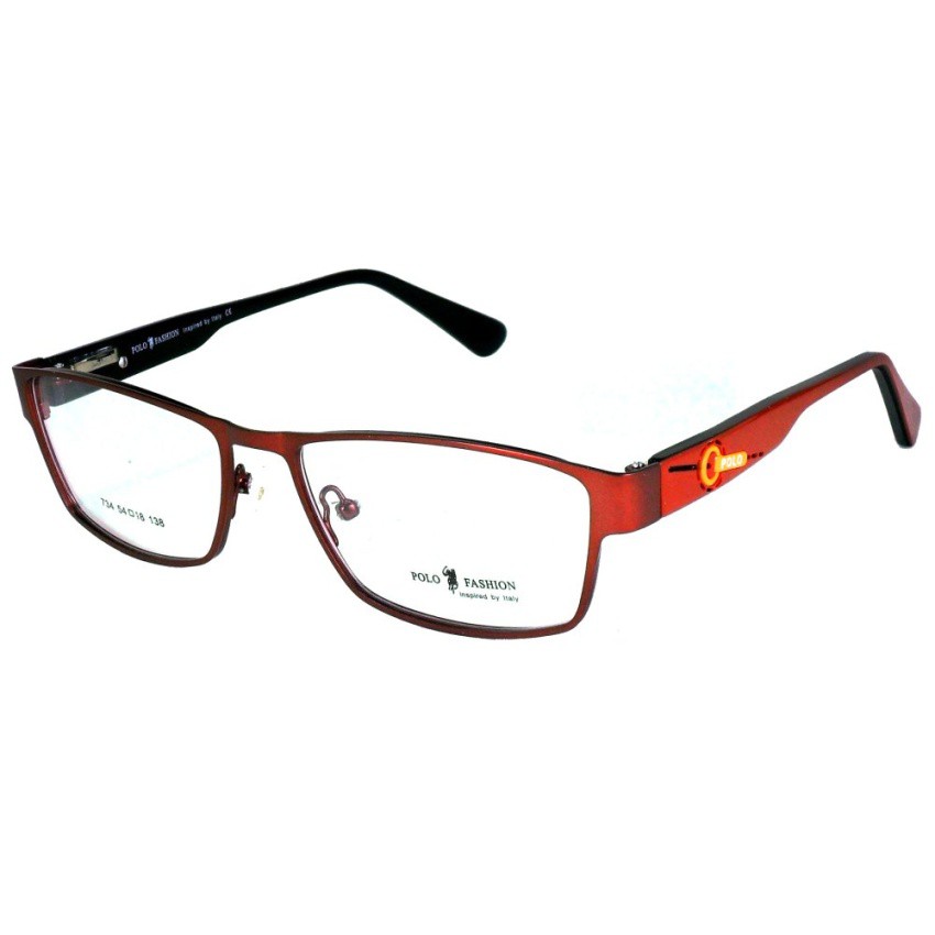 korea-แว่นตา-รุ่น-polo-734-stainless-steel-ขาสปริง-สีแดง
