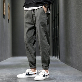 ราคาSummer Plain Casual Loose Fashion Wide Leg Pants Men