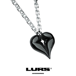 LURS Black Frosted Cross Star Skeleton Heart Necklace