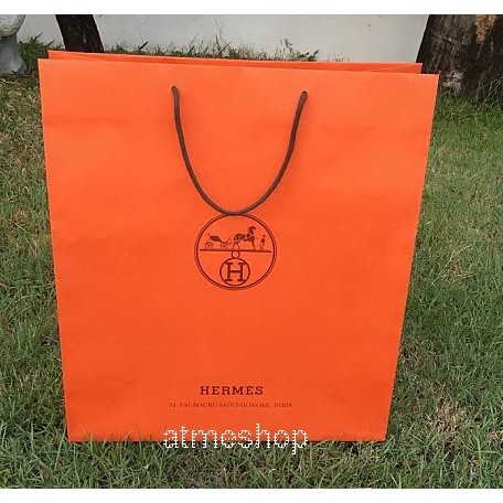 แท้-พร้อมส่ง-ถุงกระดาษแบรนด์แนม-hermes-แอร์เมส