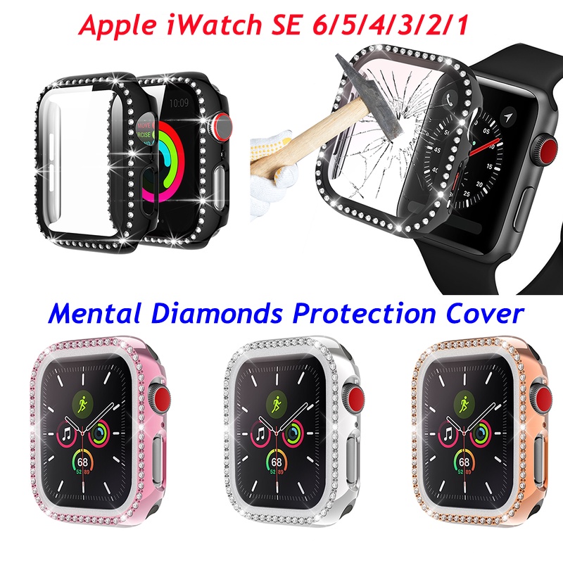 ภาพหน้าปกสินค้าเคส Apple Watch Apple Watch SE iWatch Series 2 3 4 5 6 SE เคส Mental Diamonds Protection Cover 38 40 44mm