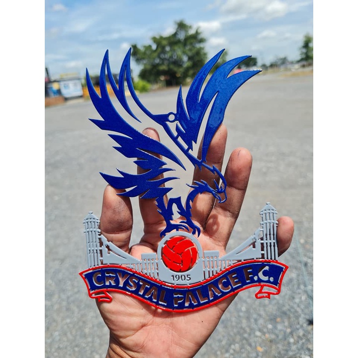 คริสตัลพาเลซ-โลโก้-crystal-palace-f-c-เหล็กตัดเลเซอร์-ขนาด-18-cm-หนา-2-mm-ทำสีเหมืนจริง-ใช้สี-2k-สีพ่นรถยนต์ภายนอก