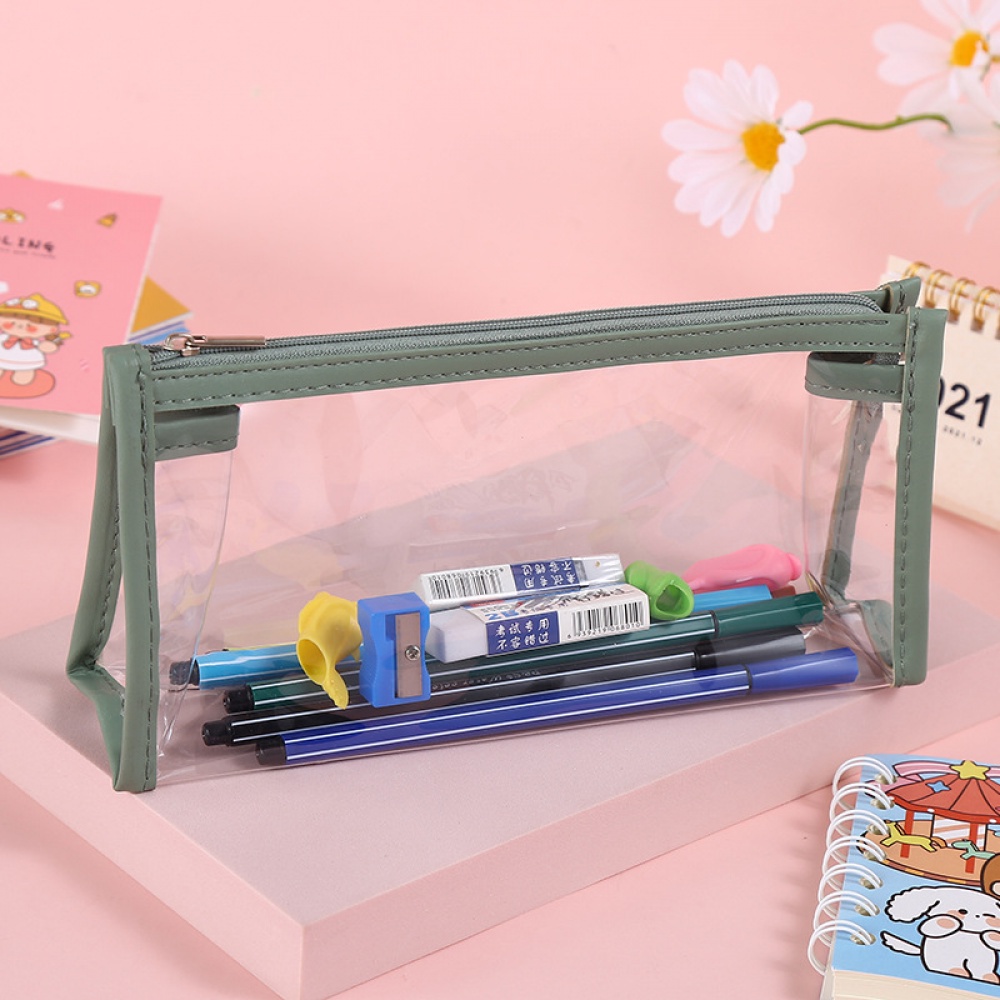 กล่องดินสอใส-กล่องดินสอเครื่องเขียนดินสอเด็กเรียบง่าย-กล่องดินสอความจุขนาดใหญ่-กระเป๋าเก็บของกันน้ำ-sj4337
