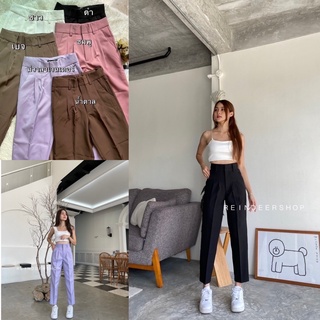🔥ขายดี🔥พร้อมส่ง กางเกงทำงานใส่สบายมาก ผ้าไมโคร ทรงบอย8ส่วน🌈