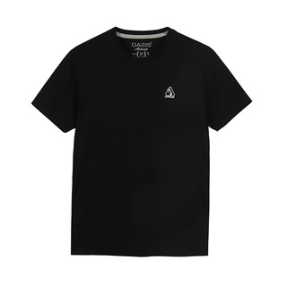 เสื้อยืดผ้าฝ้ายพิมพ์ลายขายดี สตรีทแฟชั่น OASIS เสื้อยืด คอกลม ผู้ชาย เนื้อผ้า Cotton 100% T-shirt รุ่น MTC-1630-BL สีดำ