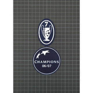 อาร์ม กำมะหยี่ Patch UEFA Champions League Winners 2006/2007 &amp; 7 Times Sleeve Patches/Badges AC Milan