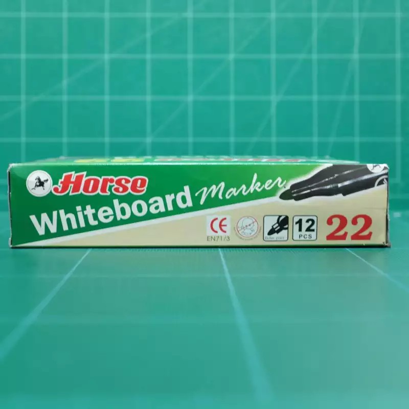 ปากกาไวท์บอร์ดตราม้า-horse-whiteboard-marker-h-22-หมึกสีเขียว-1ชุด-3ด้าม-ขนาดหัวปากกา-2-มม-สีหมึกลบได้บนพื้นผิวลื่น