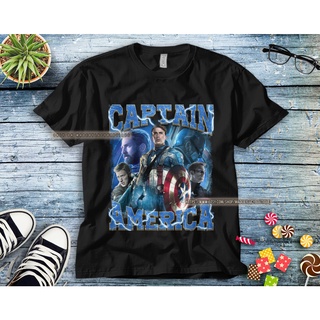  100%COTTONเสื้อยืด พิมพ์ลายกราฟฟิค Marvel Captain America Chris Evans สําหรับผู้ชาย sizes-5xl