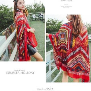 ผ้าคลุมไหล่ boho cotton