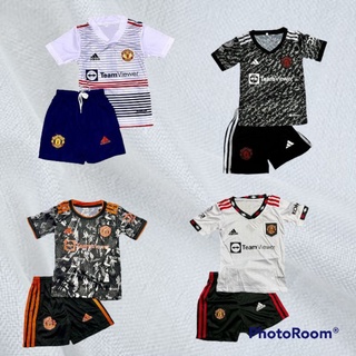 ชุดบอลเด็ก 2-12 ขวบ เสื้อ+กางเกง ทีมแมนยู