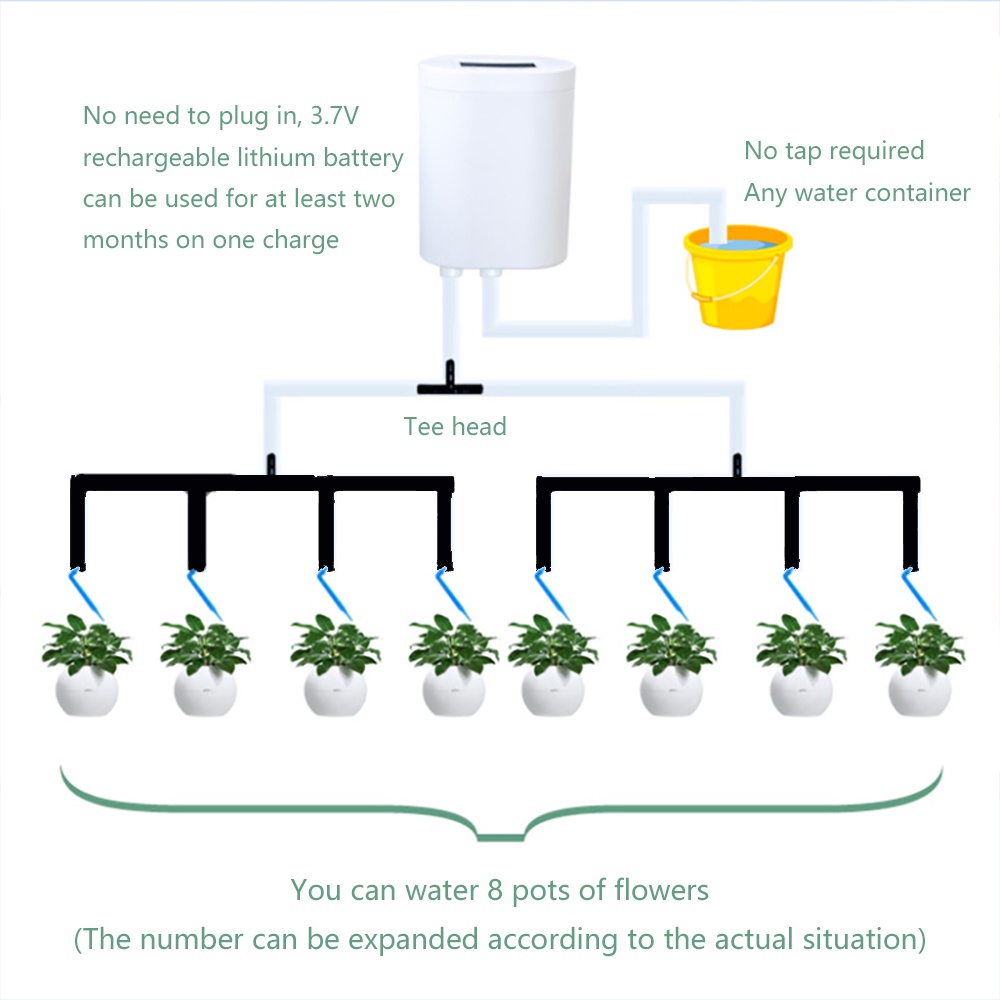 อัตโนมัติรดน้ำหยดปั๊มควบคุมดอกไม้พืชบ้านหยดชลประทานอุปกรณ์2-4-8-12-16หัวเรือนกระจกรดน้ำจับเวลา-flowerdance