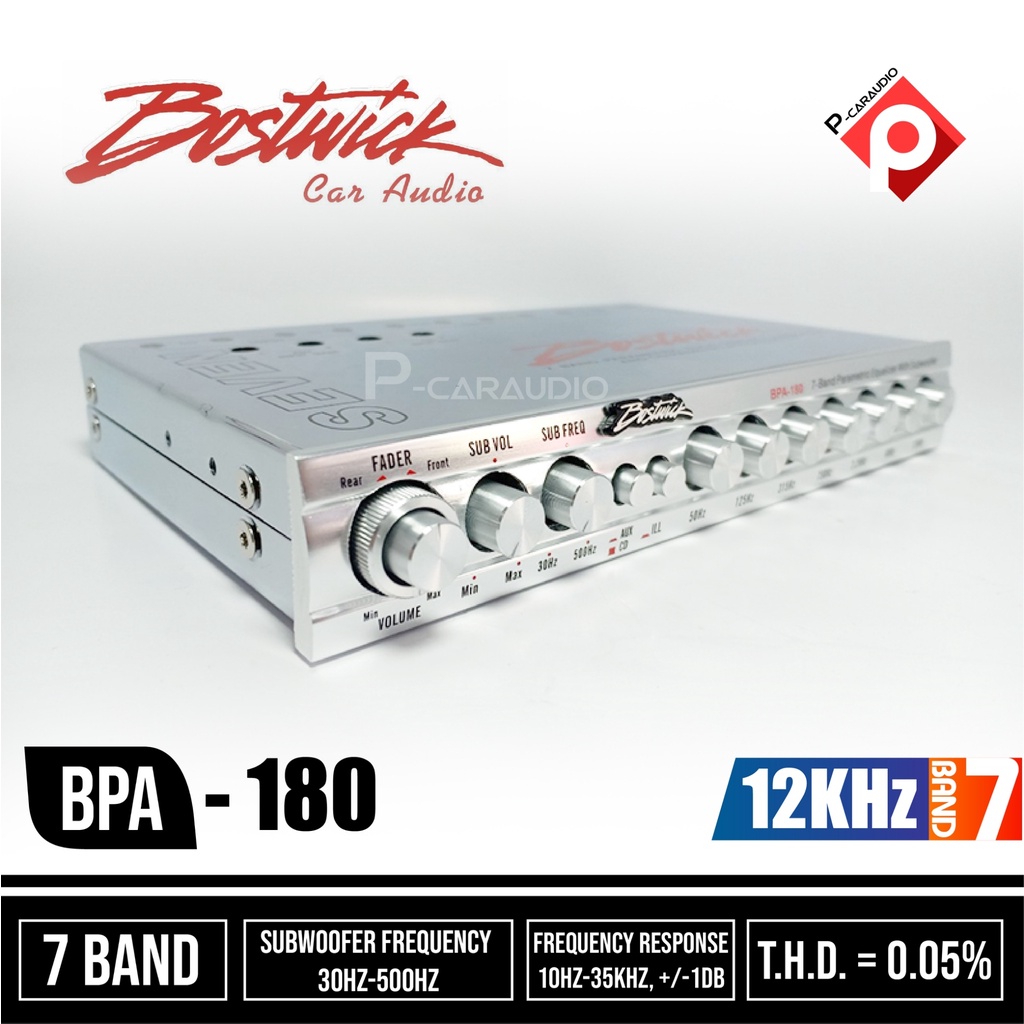 bostwick-bpa-180-ราคา-3-299-บาท-เครื่องเสียงรถยนต์-ปรีแอมป์รถยนต์-ปรี7แบนด์-เก็บปุ่มได้-ปรับgain-bostwick