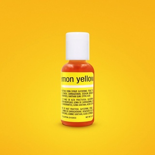 Chefmaster Lemon Yellow Liqua-Gel Food Coloring 20ml (5142)/0.7oz สีเจลผสมอาหาร สีเหลืองมะนาว