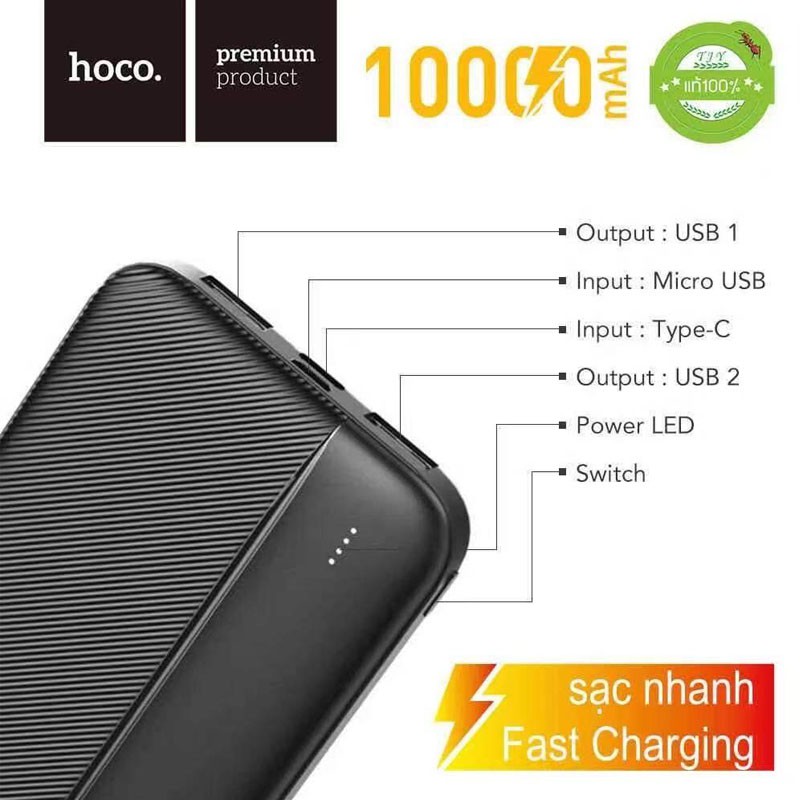 hoco-hk18-hk19-แบตสำรองชาร์จเร็ว-10000-20000mah-แท้100-power-bank-type-c-แบตมือถือ-แบตสำรองแท้-แบตเตอรี่สำรอง