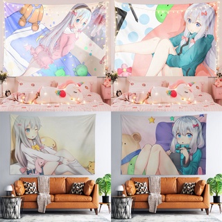 ❤❤ปูผนังพื้นหลัง อะนิเมะ Eromanga ครูและฤดูใบไม้ผลิหมอกผ้าโปร่งพื้นหลังผ้าหอพักห้องนอนตกแต่งแขวนผ้า