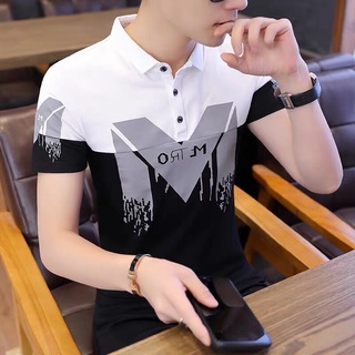 【พร้อมส่ง】เสื้อโปโลแขนสั้น ลําลอง สไตล์เกาหลี แฟชั่นฤดูร้อน สําหรับผู้ชาย [เสื้อผ้าลําลอง]