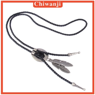 สินค้า [Chiwanji] สร้อยคอหนัง Pu สีดําสไตล์คาวบอย Bolo Tie Bola