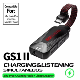 สำหรับ GS1 2021ใหม่ USB-C Type-C Fast Charge 3.5มม.สามกินไก่เกมมือถือโทรศัพท์คุณภาพสูง Sound Card Adapter