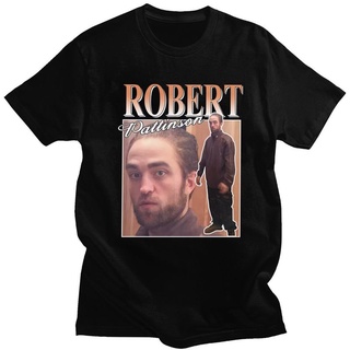 เสื้อยืดวินเทจเสื้อยืดแขนสั้น ผ้าฝ้าย แบบนิ่ม พิมพ์ลาย Robert Pattinson Standing Meme สไตล์วินเทจ สําหรับผู้ชายS-3XL